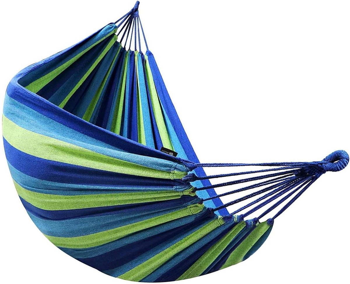 Hangmat - Reis hangmat - Outdoor ontspanning - Ademend materiaal - 280 x 150 cm - Geel
