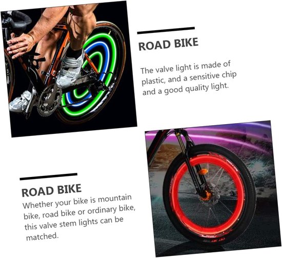 Fietsventiel Verlichting - Wiel Lampjes - Nachtelijke Ritjes - Automatisch Aan - 8 Stuks - Diverse Kleuren — afbeelding 5