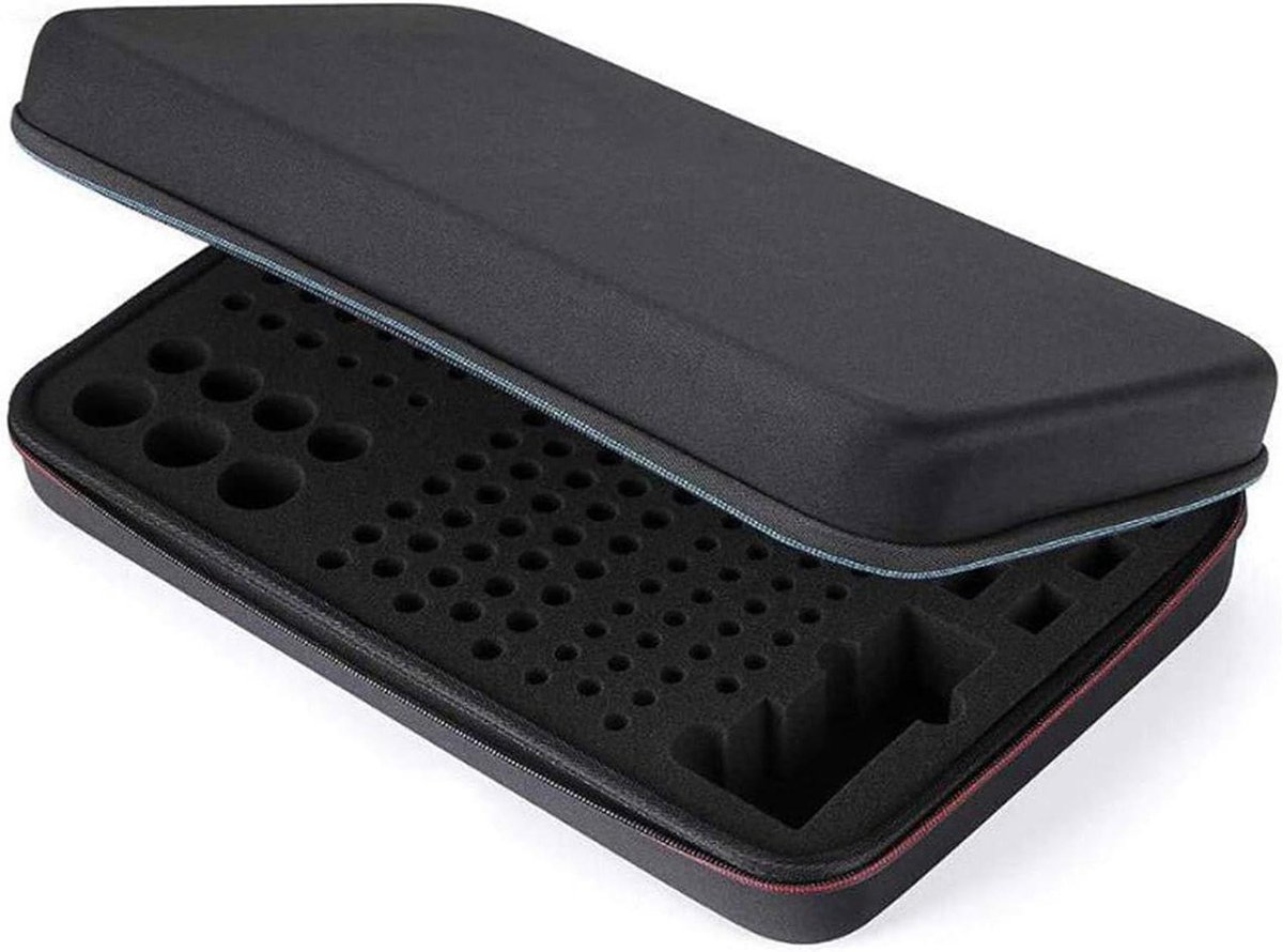 Batterij Organizer - Batterijhouder Doos - Batterijen Opslaan - Waterdichte EVA Bescherming - 147 Sleuven - Zwart