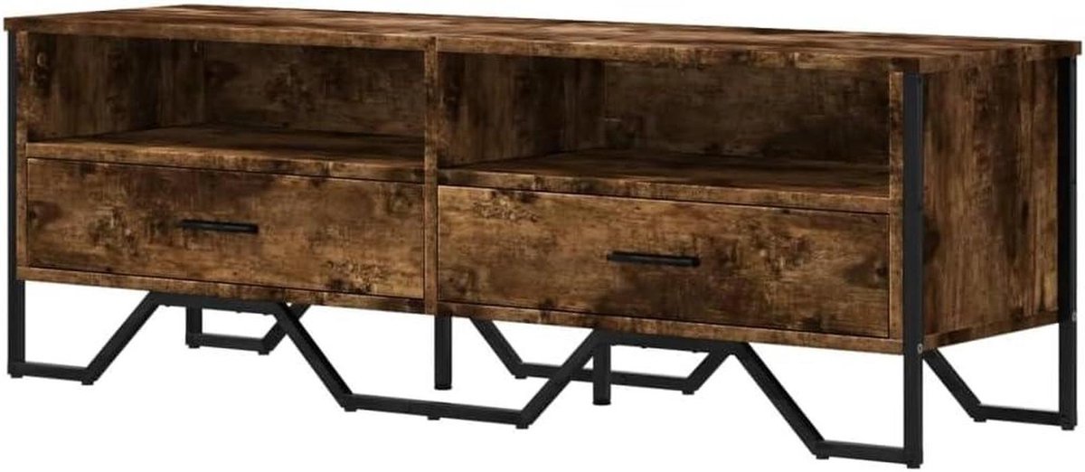 TV-kast - Mediameubel Dressoir - Woonkamer Opbergen - Glad Oppervlak - 122 cm - Rookeiken