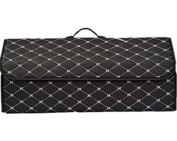 Kofferbak Organizer - Opbergbox Auto - Auto Opruimen - Opvouwbaar Met Deksel - 68 cm Lengte - Zwart Wit