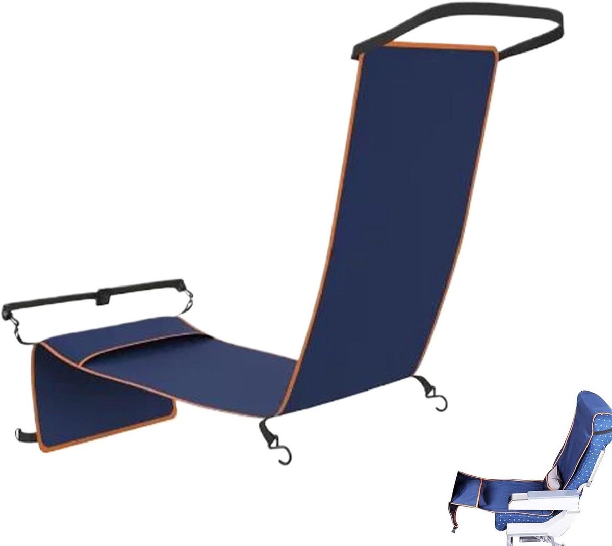 Voet hangmat - Reis accessoire - Lange reizen - Verbeterd comfort - Opvouwbaar ontwerp - Zwart