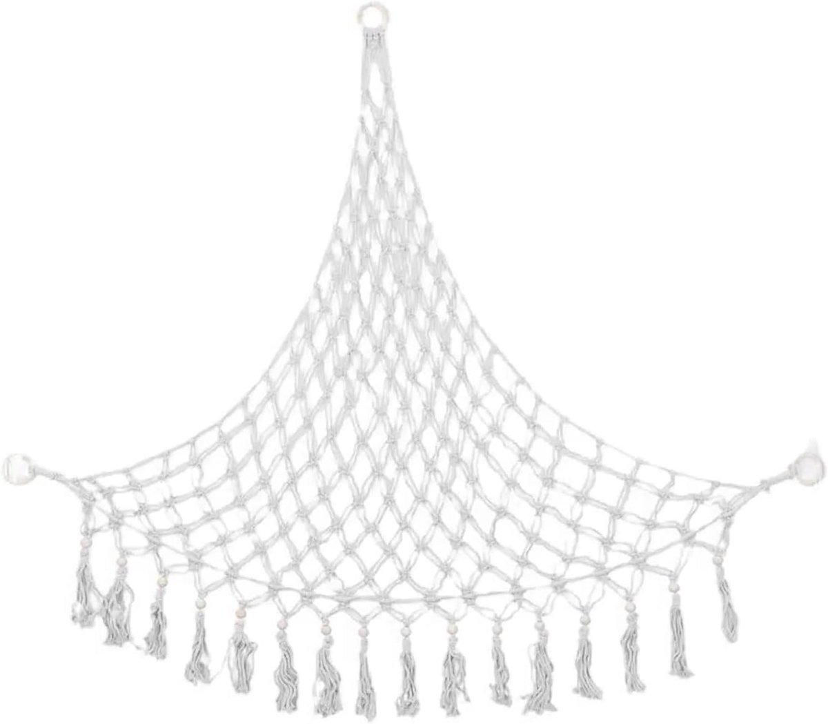 reishangmat Camping Hangmat Macrame Hangmat Netto Speelgoedopslag Boho Decor Kinderkamer Speelgoed Knuffels Speelgoed Hangmat Netto Organiseren(White)