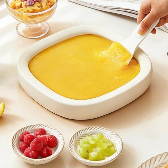 Rol IJs Machine - Dessert Maker - Zelf Desserts Maken - Voedselveilig Roestvrij Staal - 23 cm - Geel — afbeelding 4