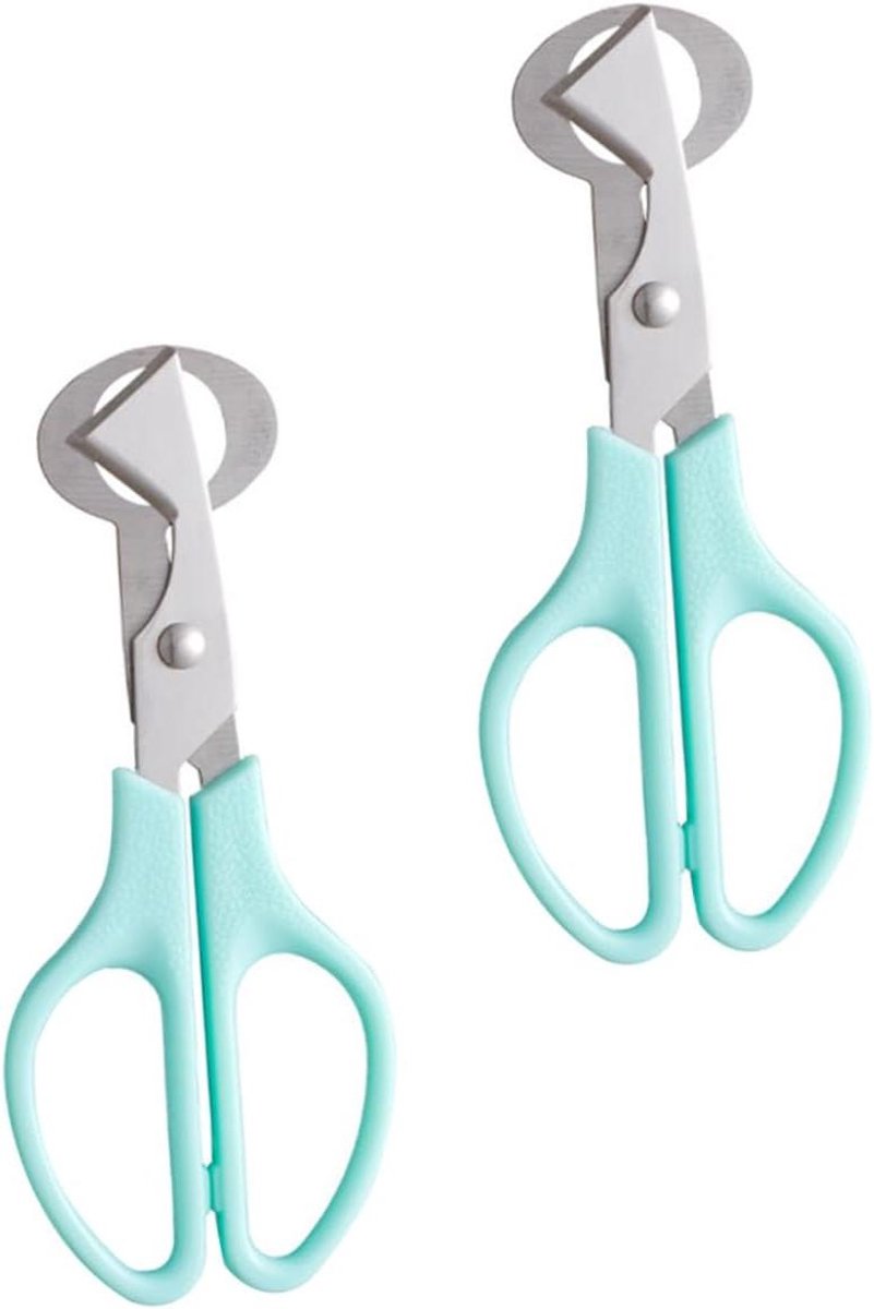 Eierschaar Set - Kwartelei Knijper - Kleine Eieren Knippen - Roestvrij Staal - 2 Stuks - Blauw