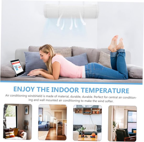 Airco Windscherm - Lucht Deflector - Comfort Verhogend - Anti Directe Wind - 90 x 27 cm - Wit — afbeelding 5