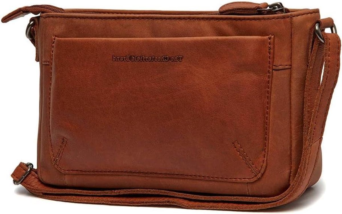 Leren Schoudertas - Dames Tas - Dagelijks Gebruik - Verstelbare Band - 23 cm - Cognac