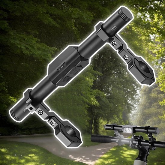 Stuurverlenger - Fiets Accessoire - Veilig Fietsen - Geïntegreerd LED Licht - 23.2 cm - Zwart — afbeelding 4
