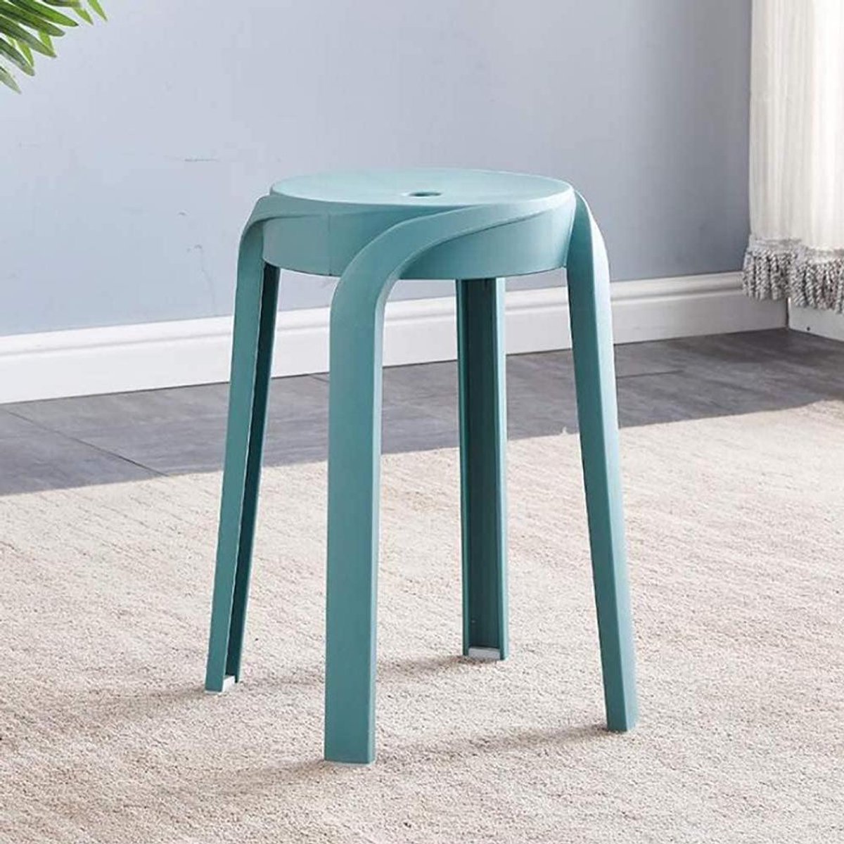 Stapelbare krukken - Set van vier - Binnen en buiten - Antislip poten - 46 cm hoog - Groen