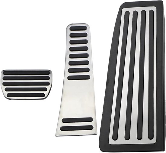 Pedaalbekleding Auto - Rem Gas - Interieur Opfrissen - Antislip Ontwerp - 3 Stuks - Zilver — afbeelding 4