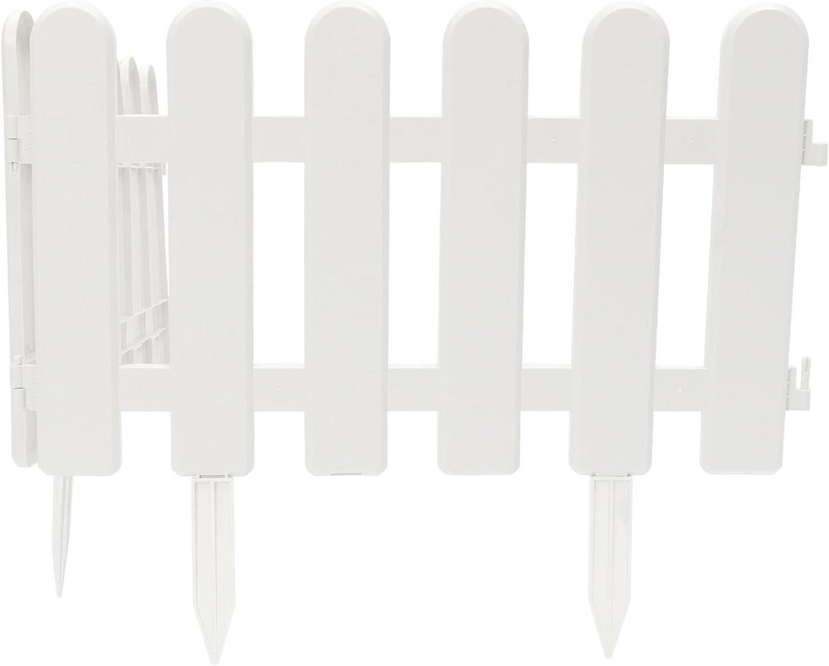 Tuinafsluiting Wit - Tuinranden Plastic - Tuin Decoratie - Slijtvast Materiaal - 50 x 30 cm - Wit