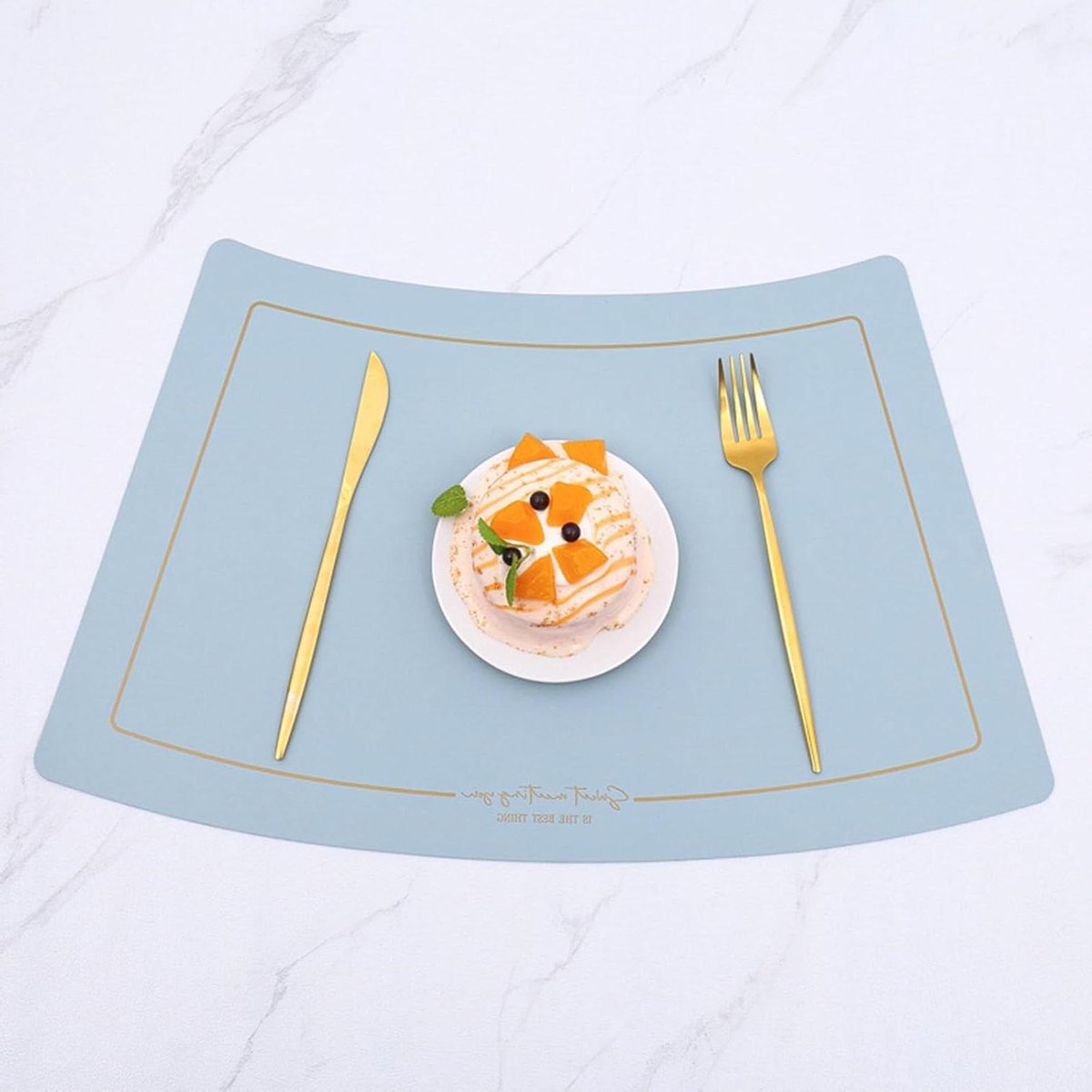 Afwasbare placemats - Set van 2 - Tafel decoreren - Hittebestendig - 44 x 27 cm - Lichtblauw