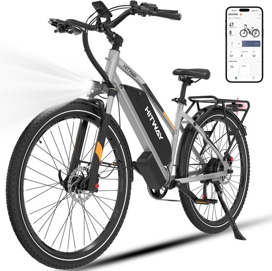 Hitway Elektrische Fiets BK16 - Trendy 26*3.0 Inch City Commuter EBike met Afneembare 48V 18Ah Lithium Batterij - Mountain E-Bike met 250W Motor - 7 Versnellingen - IP54 Waterdicht - Hitway - €999,99