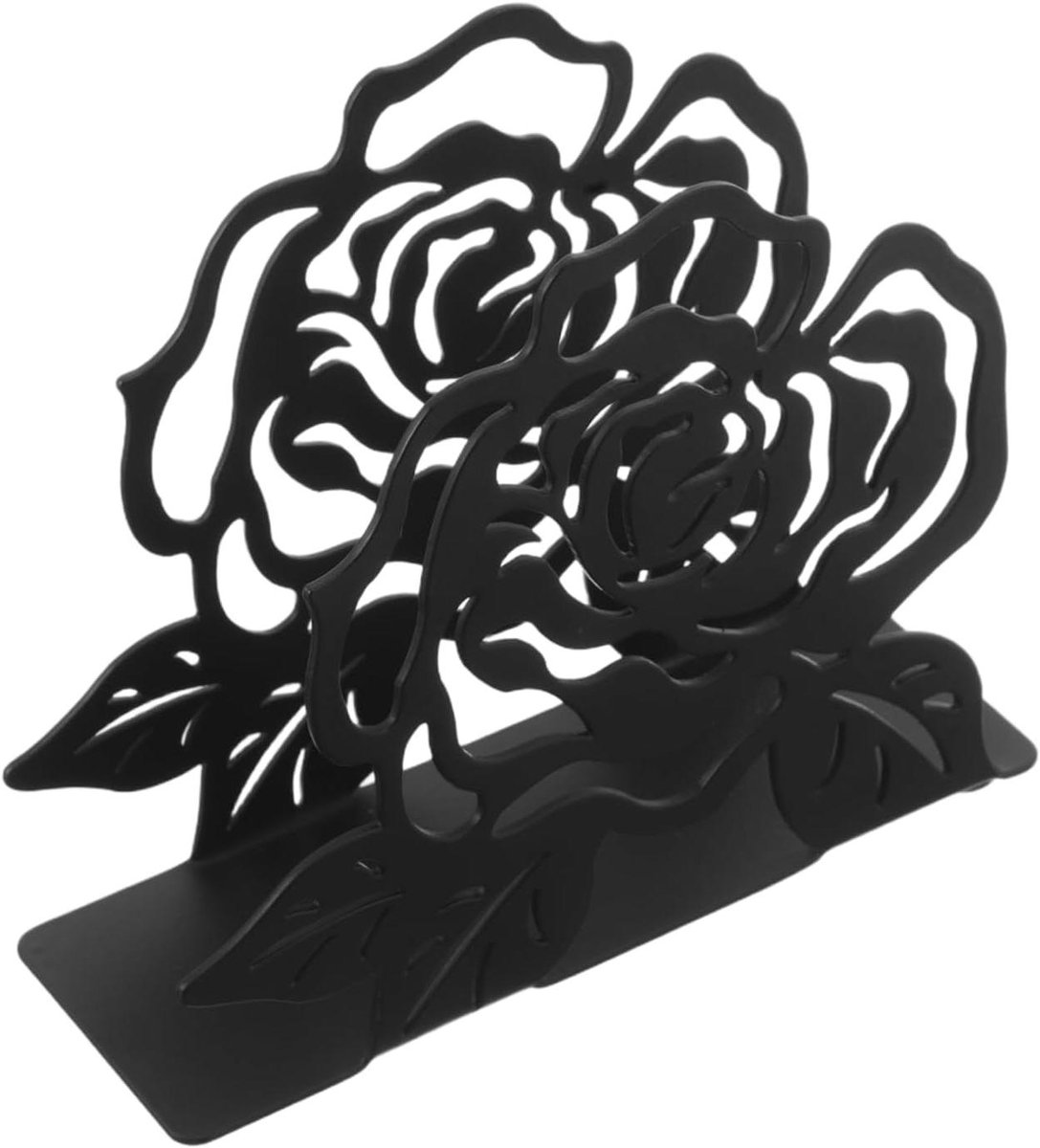Servethouder - Papierhouder - Tafeldecoratie - Rozenontwerp - 11.2 x 12 cm - Zwart