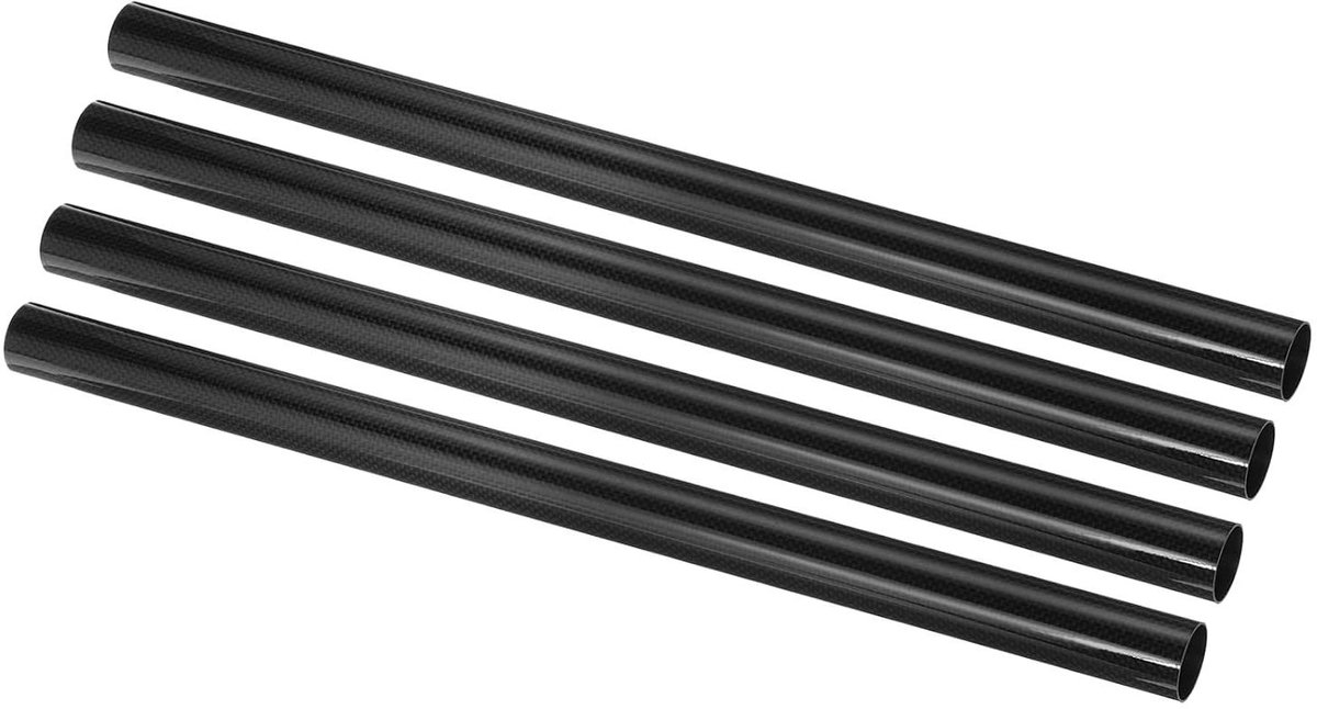 Koolstofvezelbuizen - Ronde staven - Modelbouw - Hoge sterkte - 28x30x500 mm - Zwart