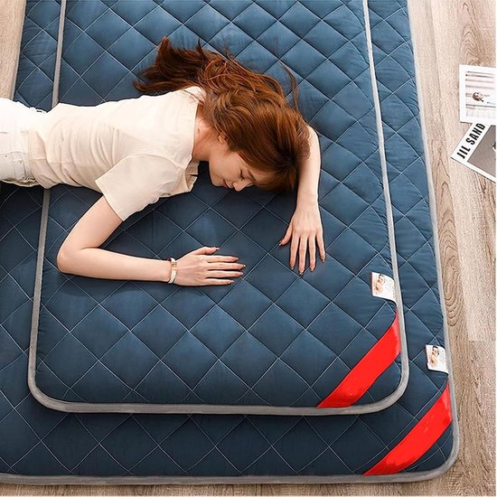 Futonmatras Japans opvouwbaar 0,9 x 2m - Katoen comfortabel voor vloer en camping van SamaNoble. — afbeelding 2