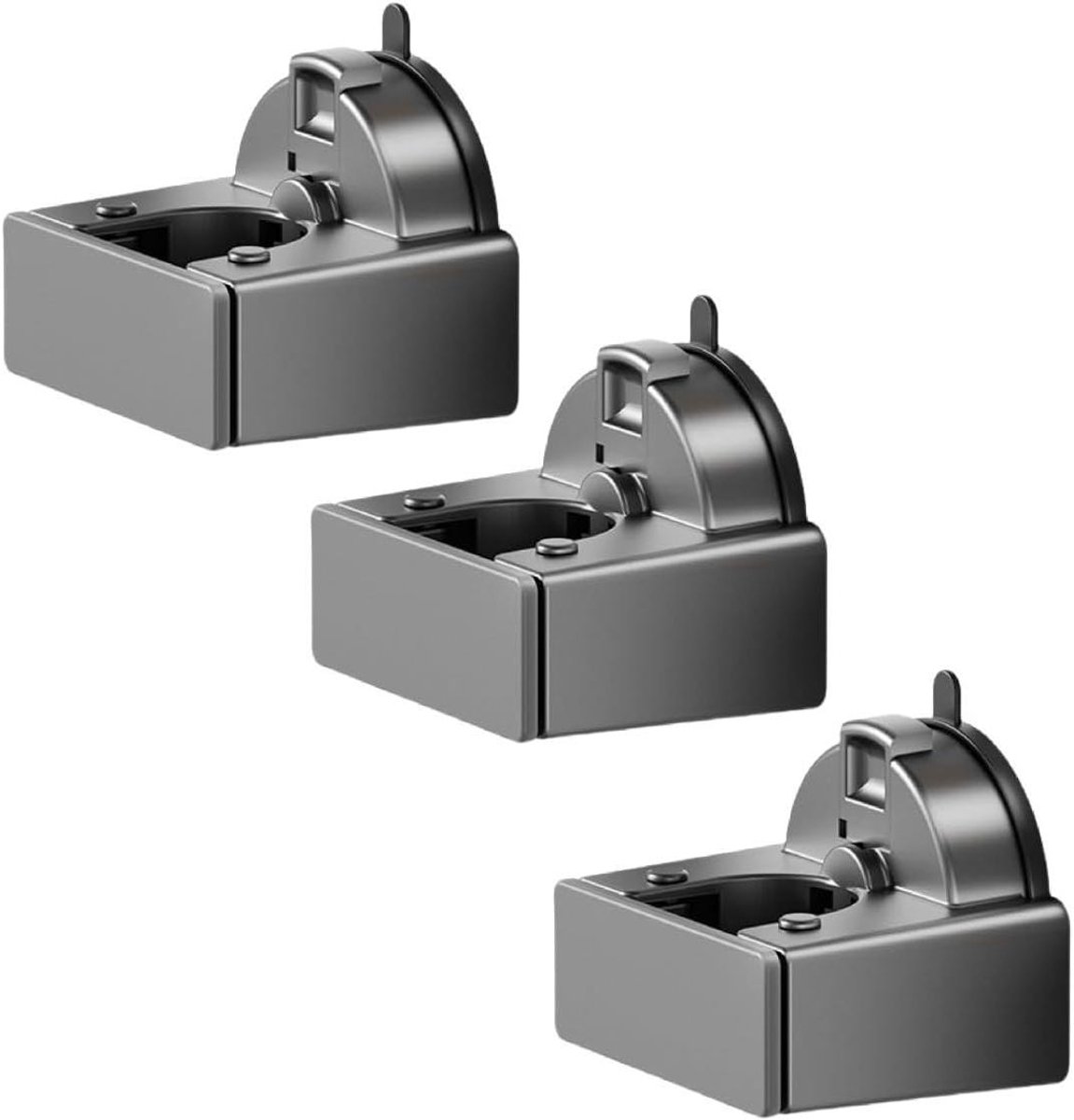 Bezem Houder - Mop Organizer - Ruimte Besparen - Zuignap Montage - 3 Stuks - Zwart