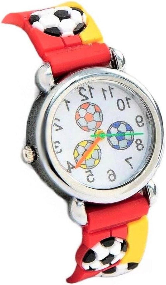 Kinderhorloge - Jongens Meisjes Horloge - Dagelijks Gebruik - Siliconen Band Met Patroon - 30 mm Diameter - Rood
