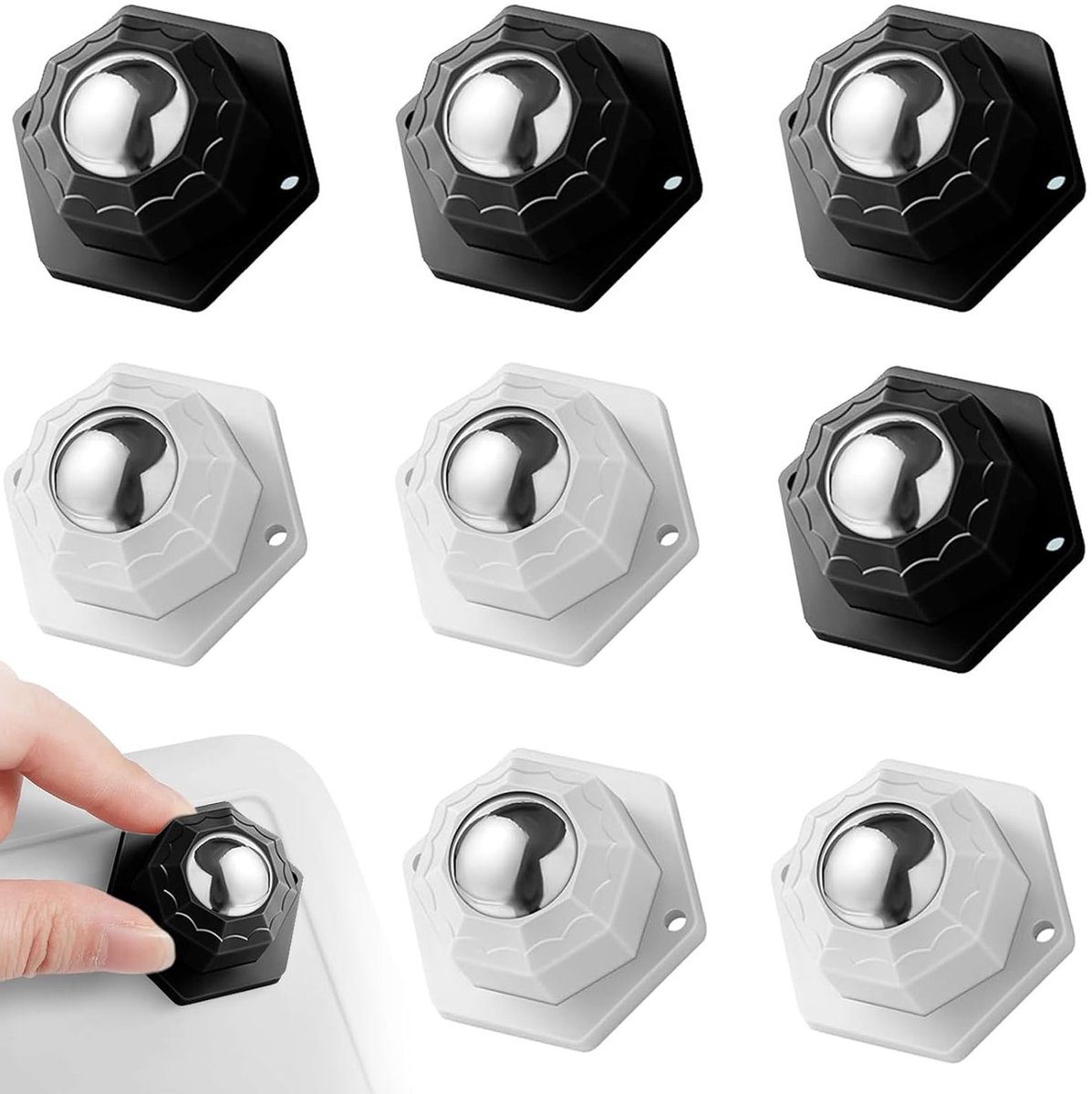 Set van 8 Zware Meubelwielen - Stille Ballenwielen voor Meubels, Keuken en Elektrische Apparaten