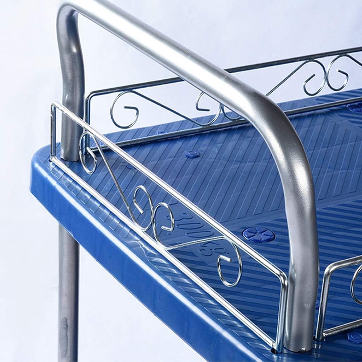 Keukenwagen 3-Laags Opbergwagen op Wielen 62 x 103 cm – Metalen Multifunctionele Serveertrolley / Rolwagen met 4 Zwenkwielen (2 met Rem) voor Keuken, Kantoor, Salon & Opslag – Mobili Bella