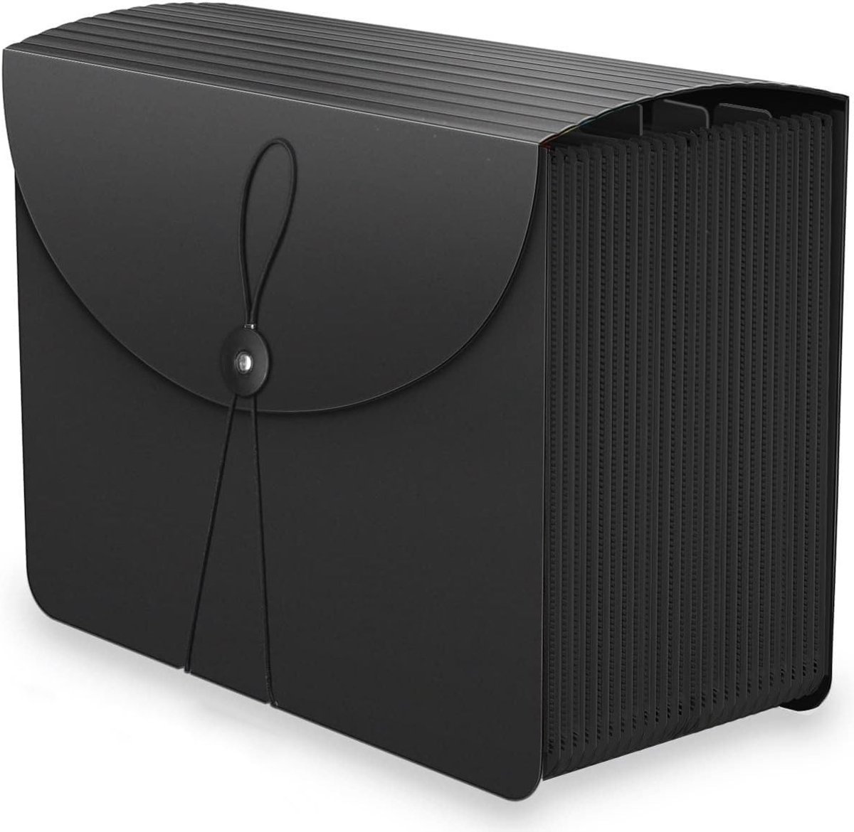 Bestand Organizer Box met 25 Pockets voor Documenten, Mappen en Archivering (Zwart)