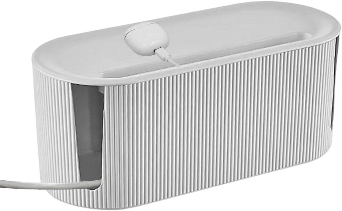 Kabel Opbergdoos - Draad Organizer - Thuis Organiseren - Grote Capaciteit - 31 cm Lengte - Wit