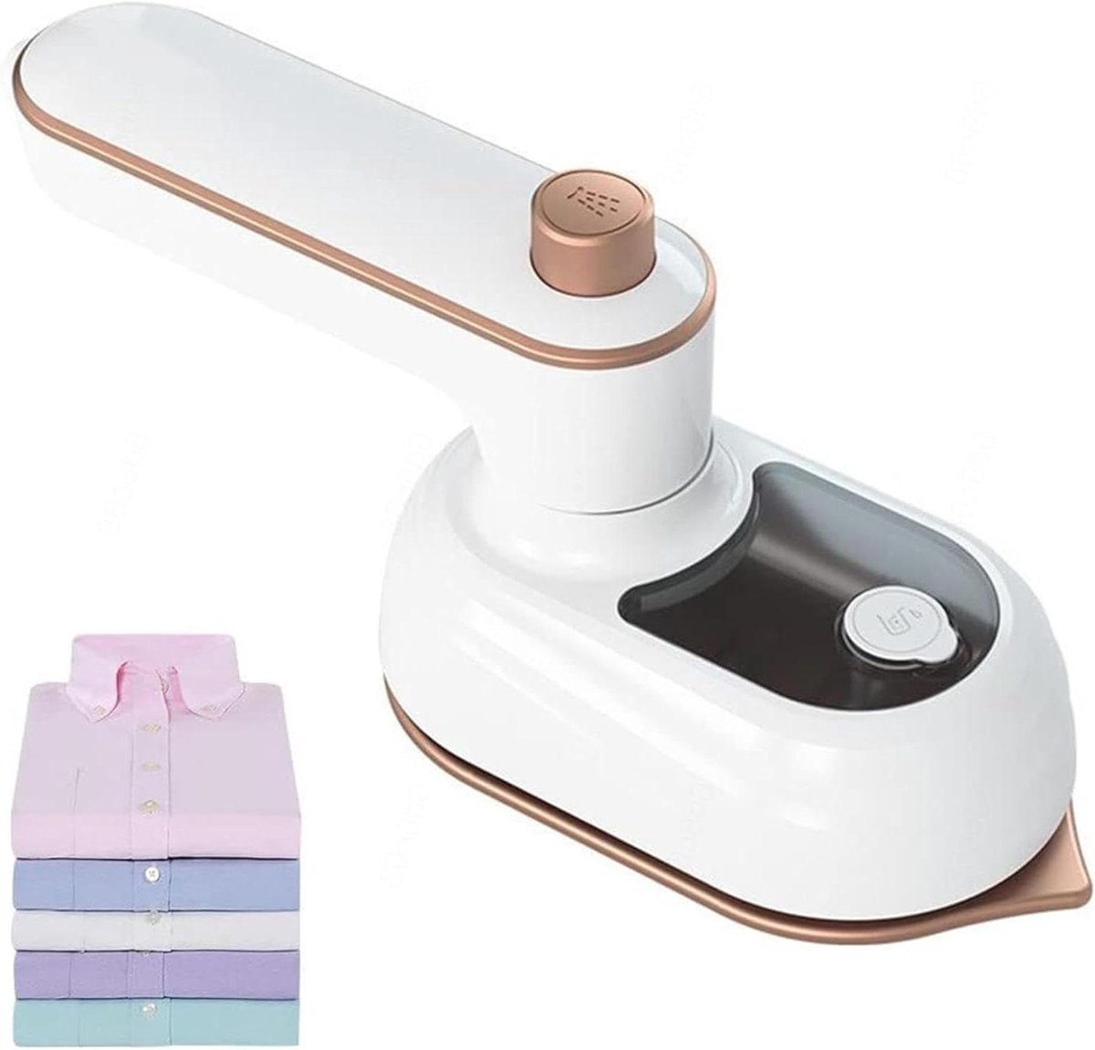 Reisstomer voor kleding, draagbare mini, mini-kledingstomer, 50 ml, droog en nat strijken, 180 ° draaibaar handvat, stoomboot, reismaat voor alle soorten stoffen, wit