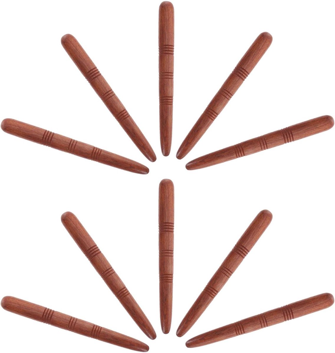 10 Stuks Delige Houten Acupressuurstokken Draagbare Handmatige Reflexologie Hulpmiddelen voor Volledige Lichaamsmassage Zachte Drukpuntstimulator voor Schouder Rug Voetontspanning