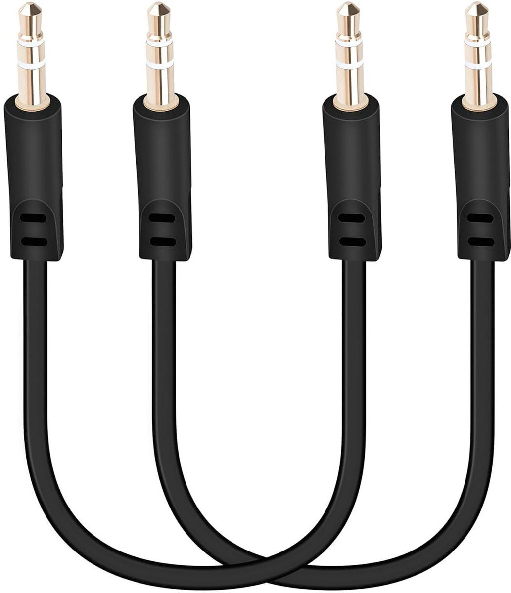 Audiokabel 35 mm - AUX kabel - Muziek Afspelen - 90 graden hoek - 05 ft set - Zwart