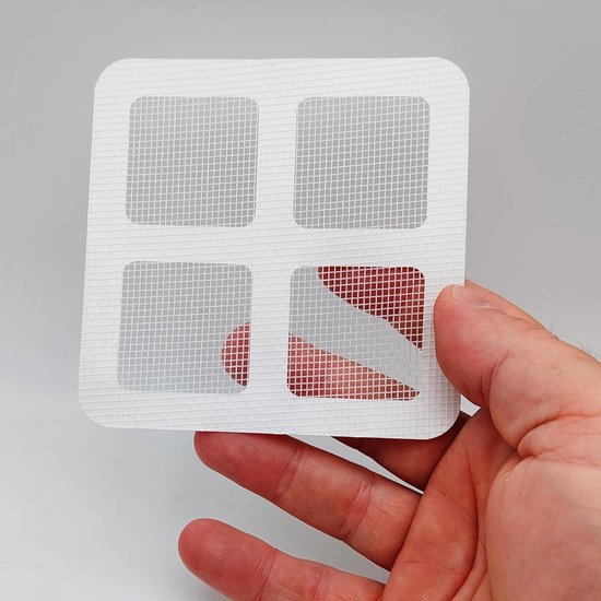 Vliegengaas Reparatieset - Hor Reparatie - Gaten Dichten - Zelfklevend Vezel - 8 Stuks 10x10cm - Wit Zwart — afbeelding 5