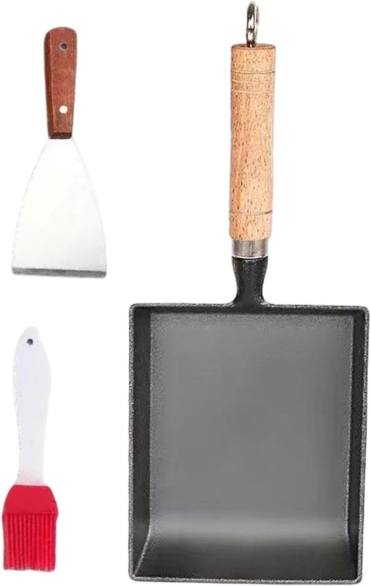 Koekenpan Eieren Knoedels Compact Keukengerei Moeiteloos Koken Antiaanbak Gietijzer 2.82 Pond Zwart