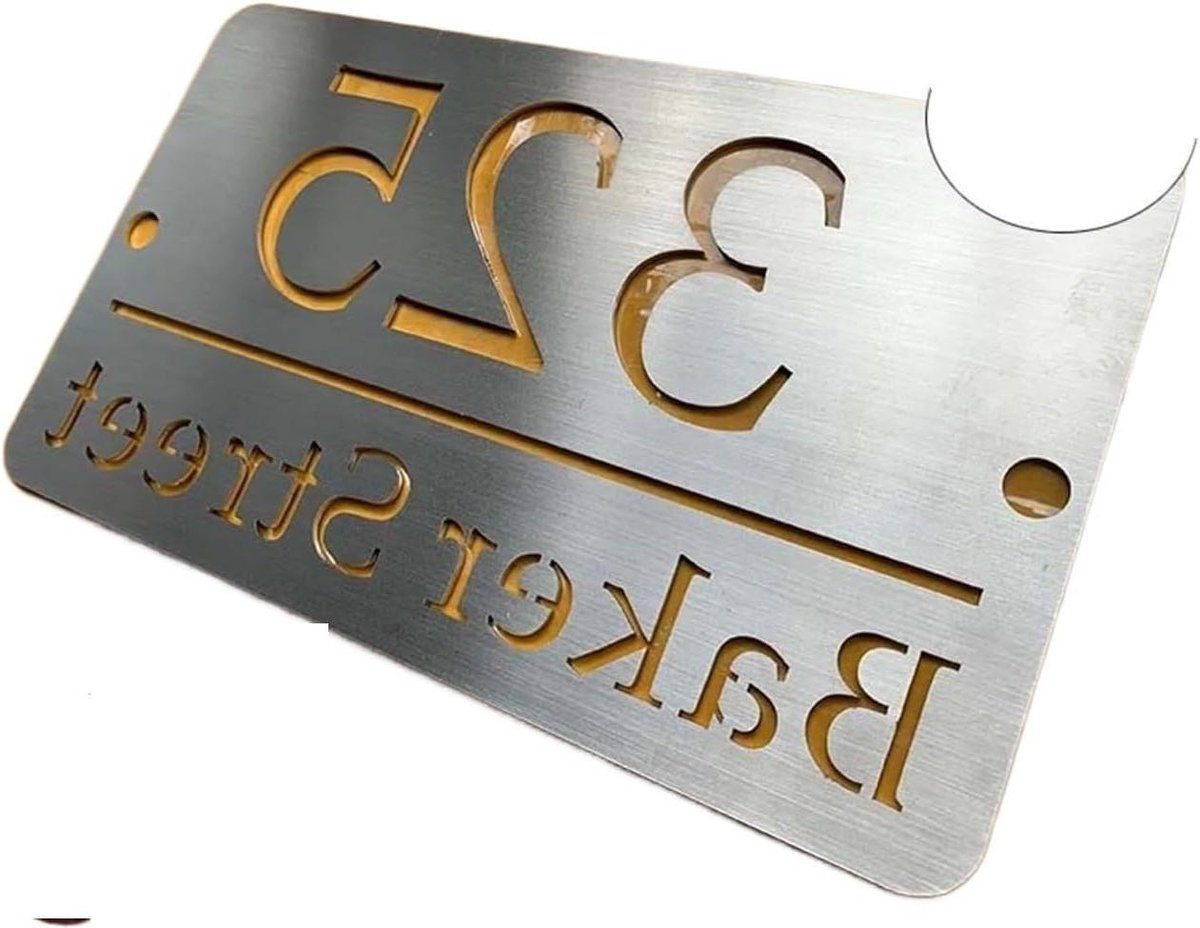 Huisnummer Bord - Adresplaat Deur - Huis Herkenning - Weerbestendig Design - Eén Maat - Aangepast Teken