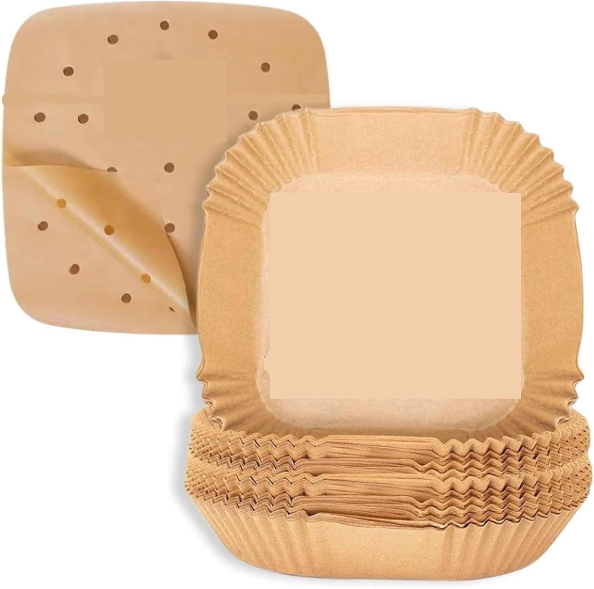 Airfryer Bakpapier - Parchment Vellen - Gemakkelijk Koken - Perforatie Ontwerp - 300 Stuks 20cm - N.v.t.