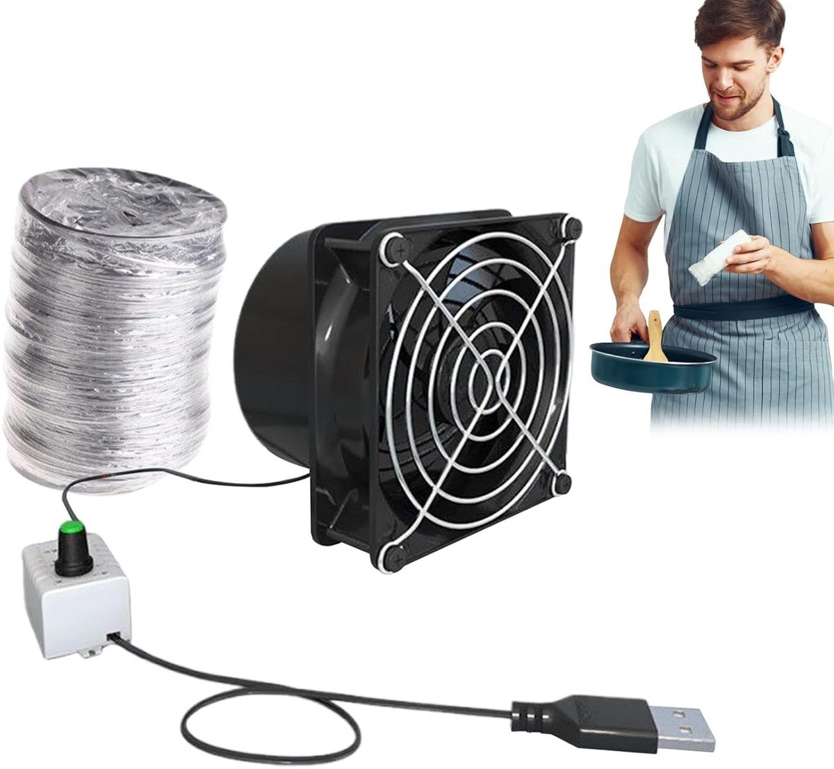 Afzuigventilator - Luchtventilator - Luchtkwaliteit Verbeteren - Dubbele Aansluitopties -