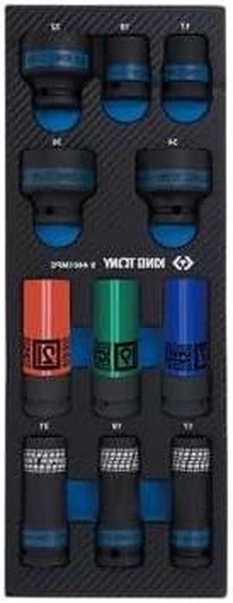 Foam Module - Plug-in Caps - Gereedschap Organiseren - 11 Stuks - 1/2 Inch - Multicolor