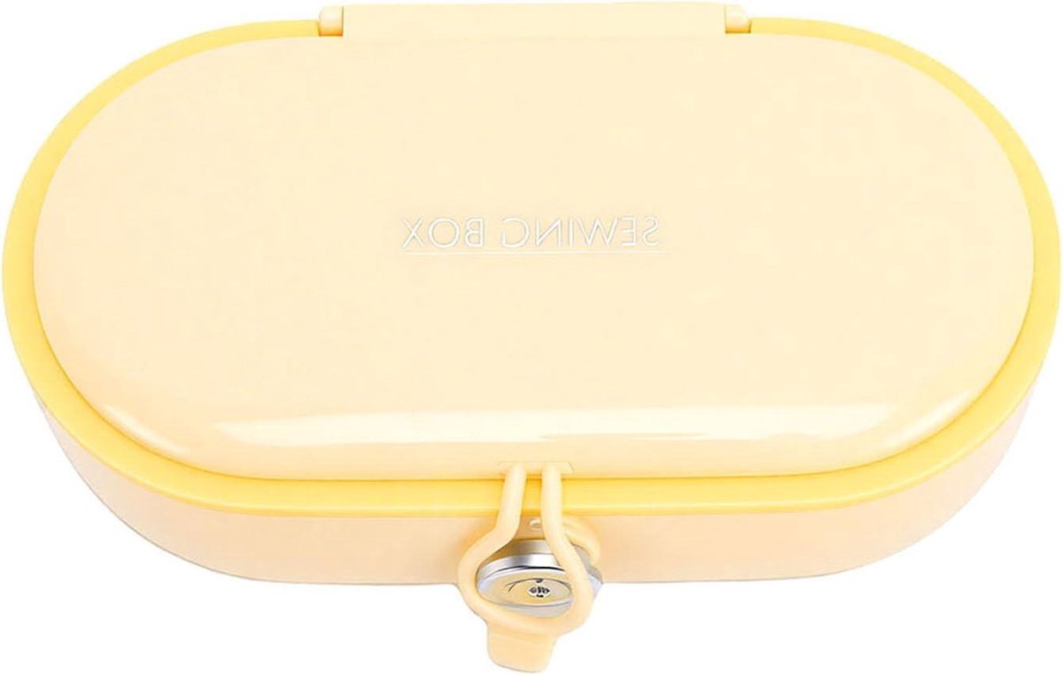 Naaigereedschapset - Naaiset - Kleding repareren - Compact en draagbaar - 15.4 cm - Crèmegeel