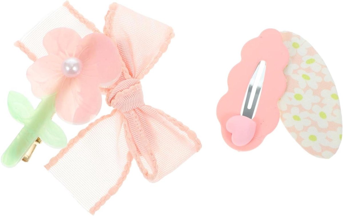 Haarspeld Set - Bloem Clips - Feestelijke Decoratie - Veilig Materiaal - 6.7 x 3.7 cm - Roze