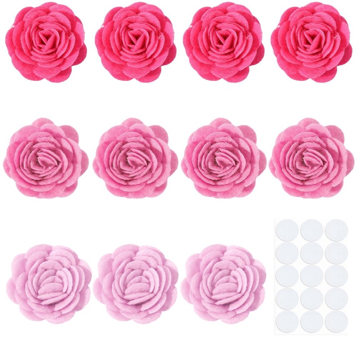 Dailygoods - 24 Stuks Rode Stof Bloemen Versieringen voor DIY