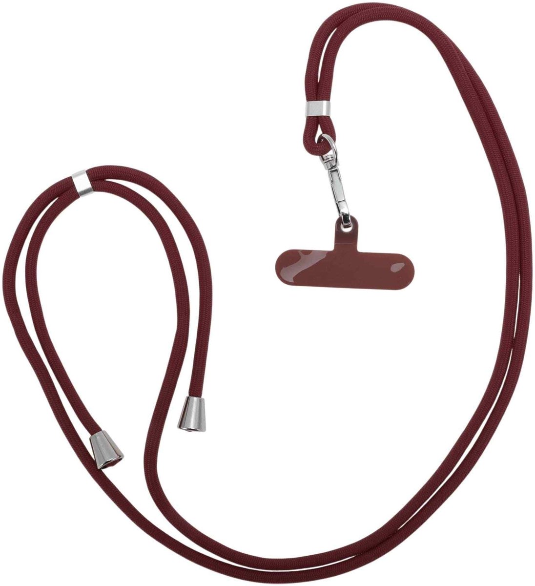 Dailygoods - Verstelbare Universele Telefoonketting voor Smartphones Wijnrood