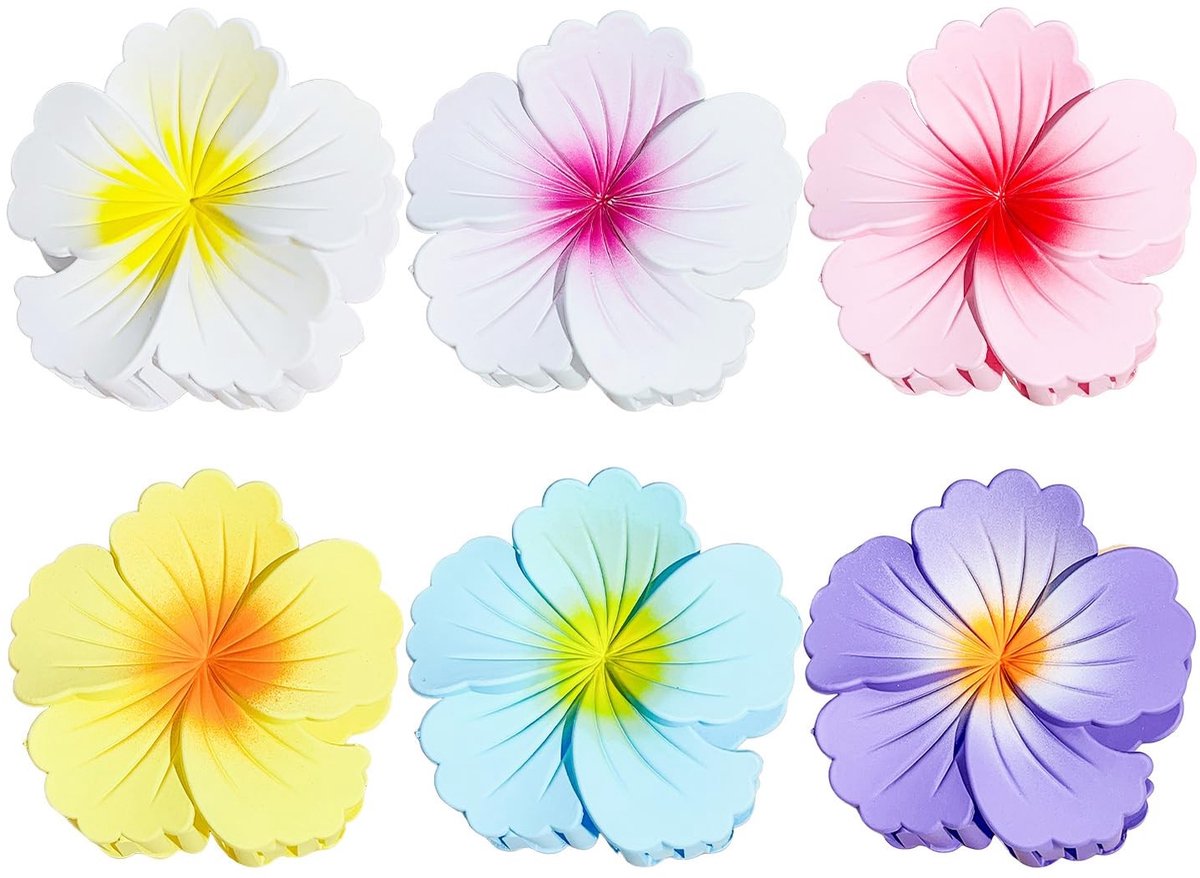 Dailygoods - Set van 6 Franse Bloem Haar Clips voor Medium en Lang Haar