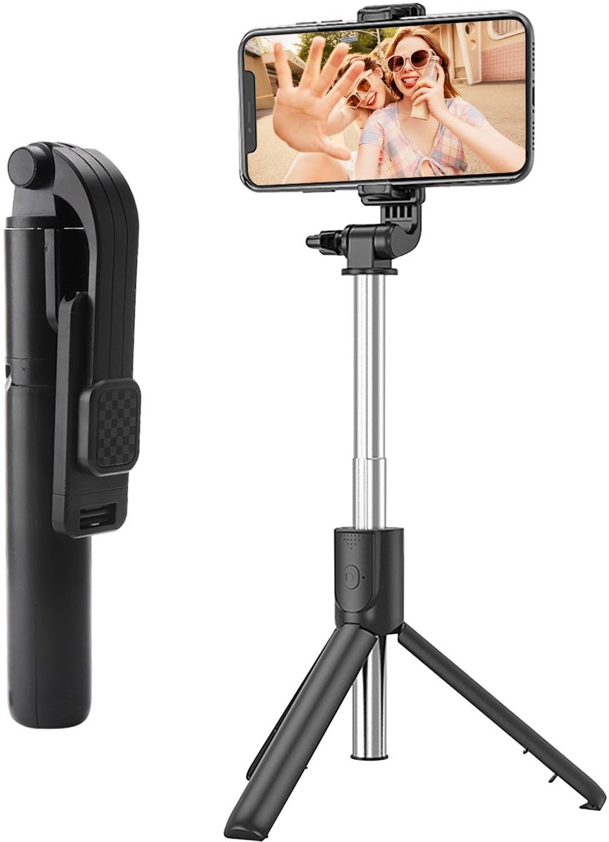 Dailygoods - Draagbare Selfiestick met Telefoonstatief en Bluetooth Afstandsbediening