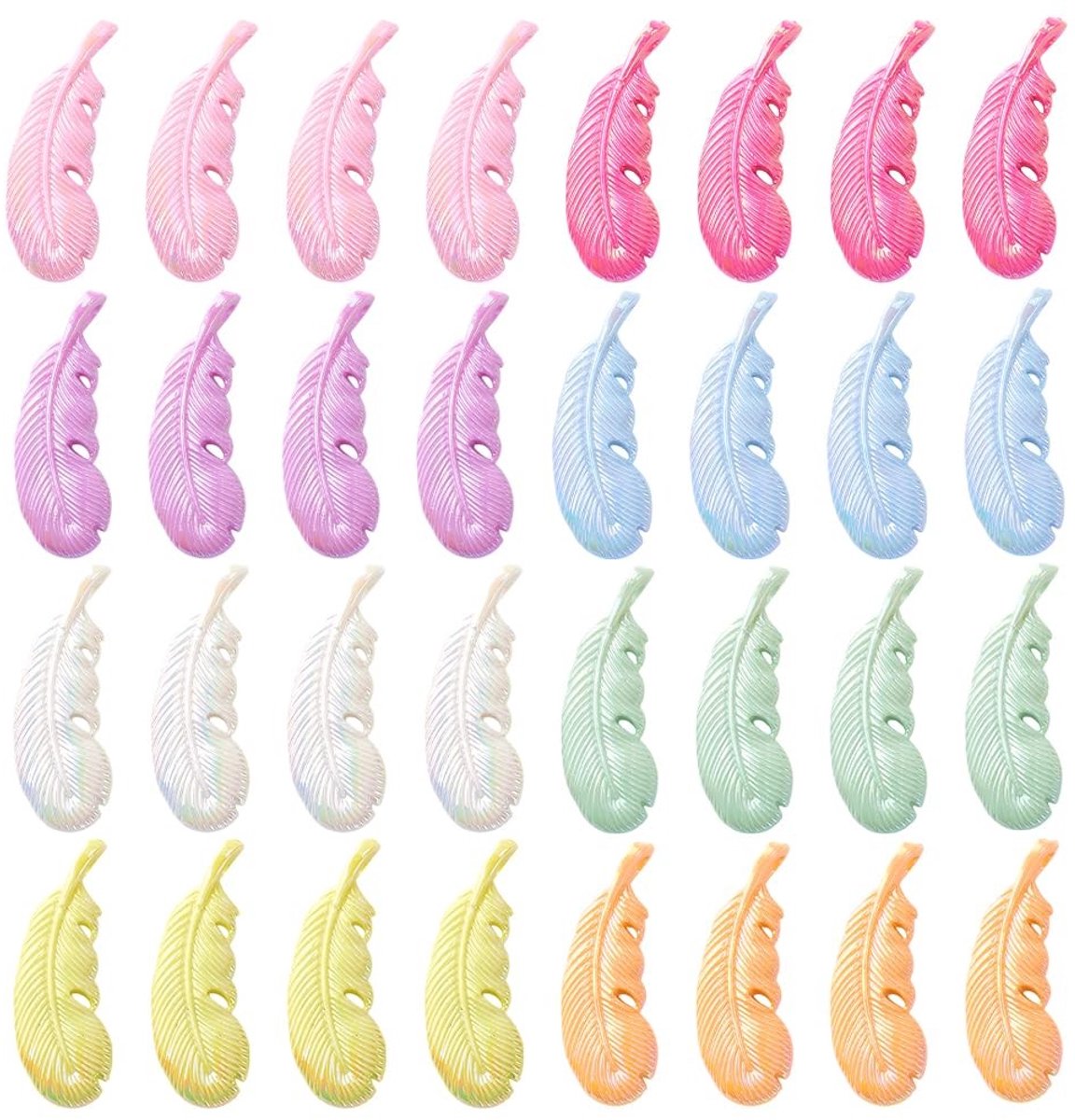 Dailygoods - 32 Stuks Kunststof Veerhangers in 8 Kleuren
