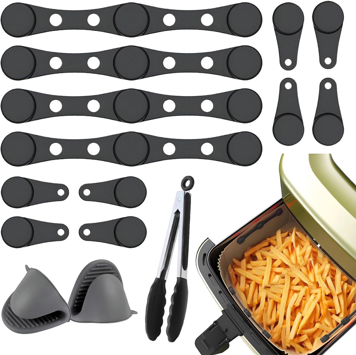 Dailygoods - 15-delige Set Airfryer Accessoires met Magneten