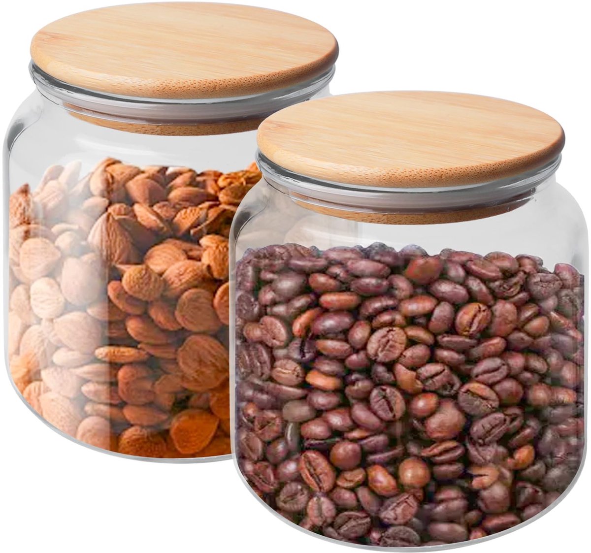Dailygoods - Cosensi - Dailygoods - Set van 2 Luchtdichte Glas Voorraadpotten 500ML
