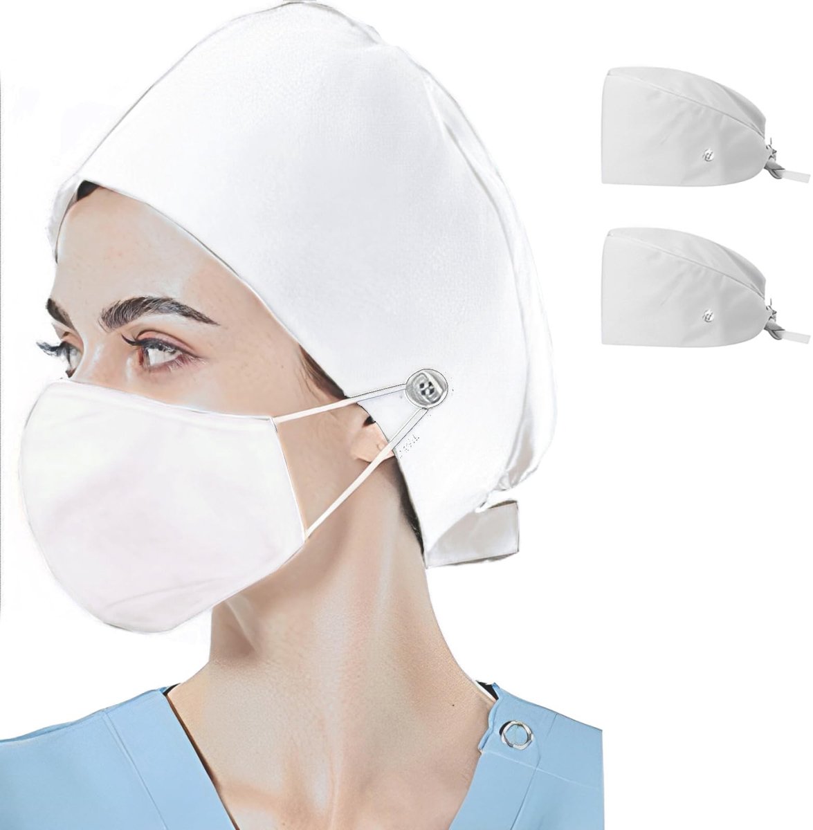 Dailygoods - Verstelbare Chirurgische Scrub Cap 2 Stuks