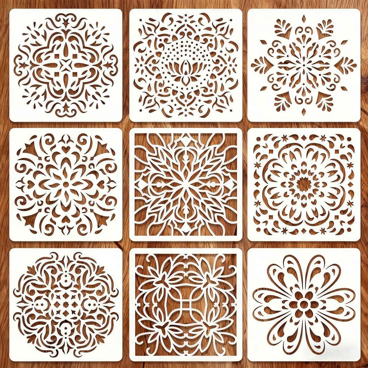 Dailygoods - 9 Stuks Herbruikbare Knutselsjablonen voor Creatieve Projecten