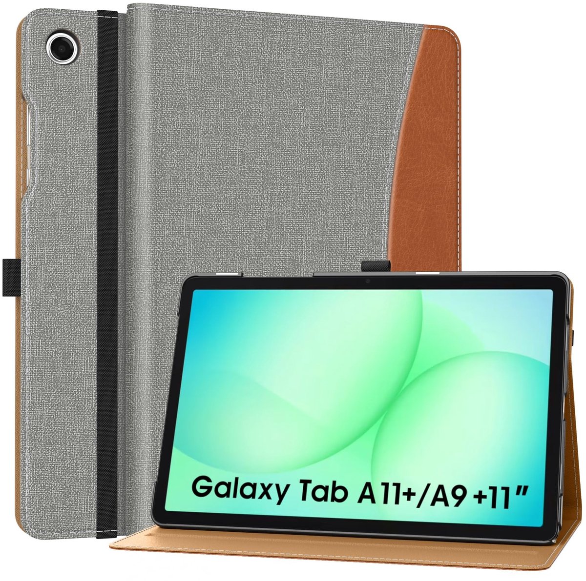 Dailygoods - PU Leren Hoes voor Samsung Galaxy Tab A11+/A9+ met Handstrap