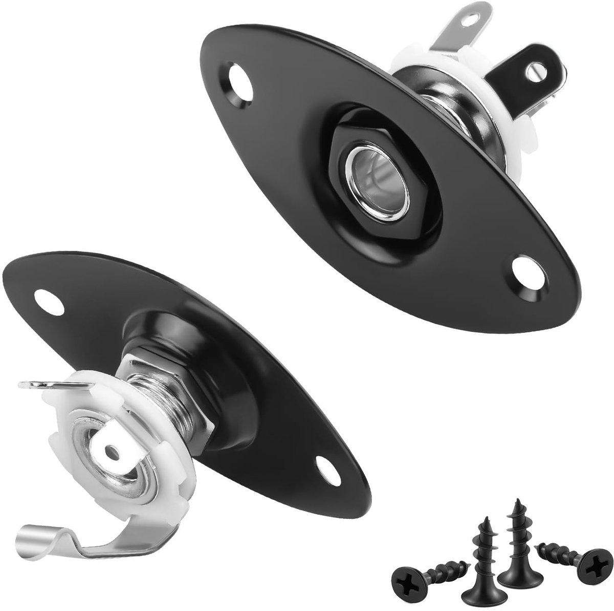 Dailygoods - 6.35mm Ovale Gitaar Input Output Gesoldeerde Socket 2 Stuks