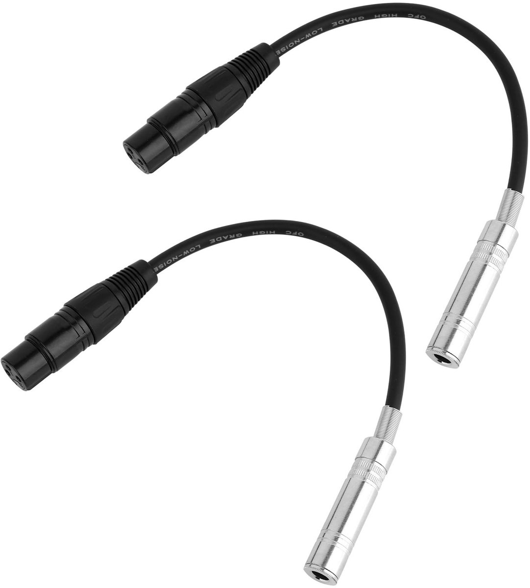 Dailygoods - 2 Stuks XLR naar 1/4 TRS Kabel 30cm voor Professionele Audioapparatuur