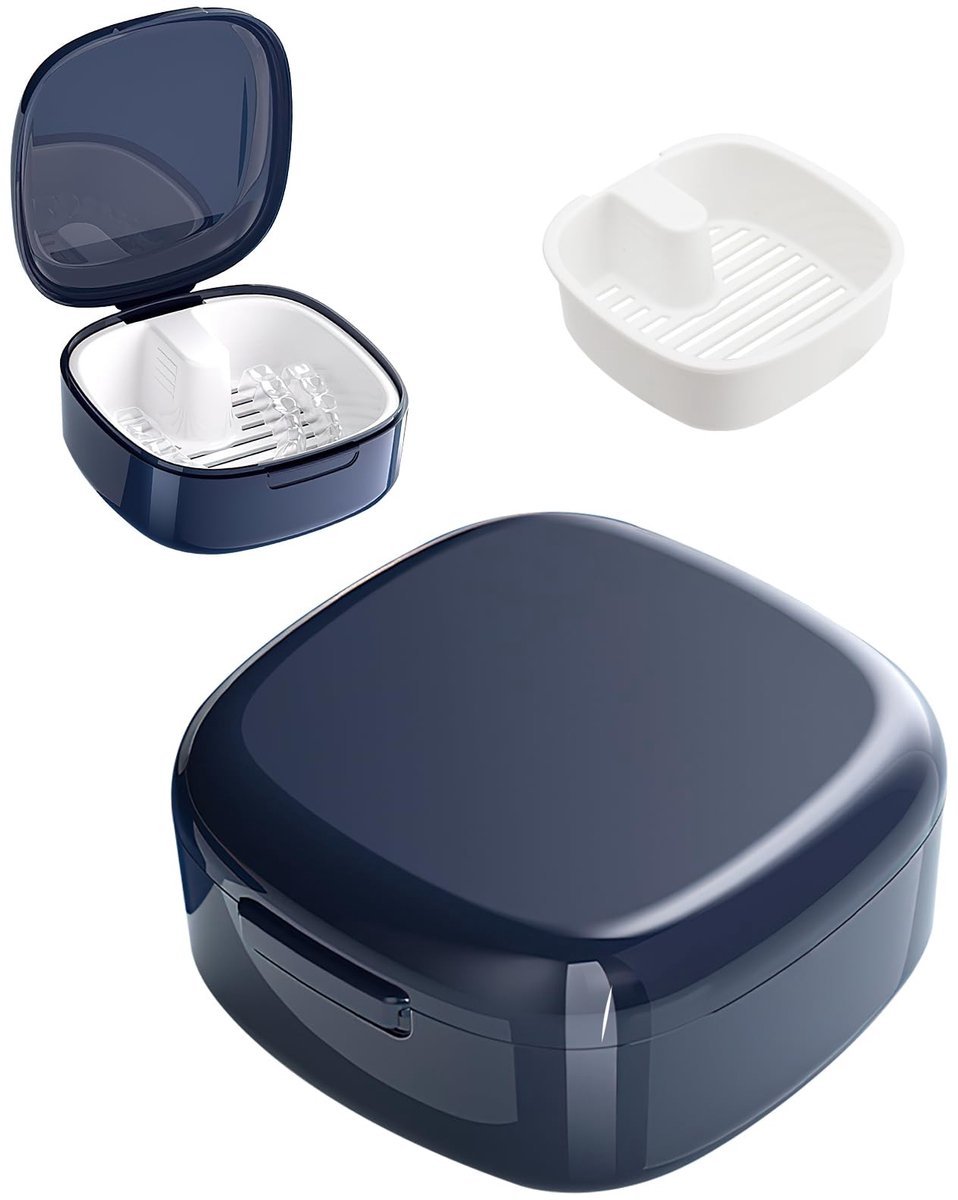Dailygoods - Duurzame Tandprothese Box met Zeef voor Gemakkelijk Onderhoud